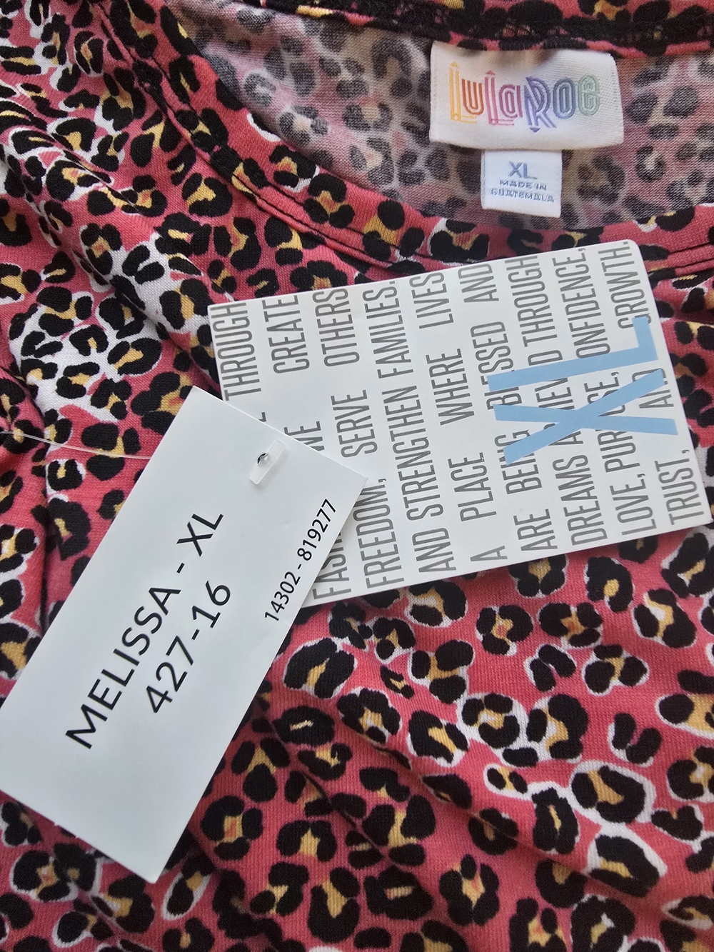 LuLaRoe Pink Leopard Print Mini Dress Size L -XL - Picture 4 of 4